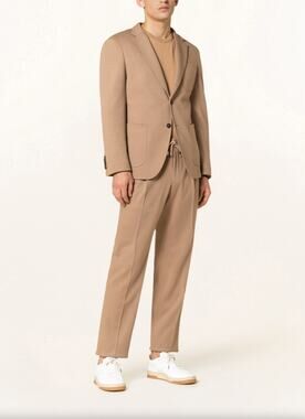 SANDRO PARIS Virgin Wool Blazer Tan Camel Two Button {AA41}